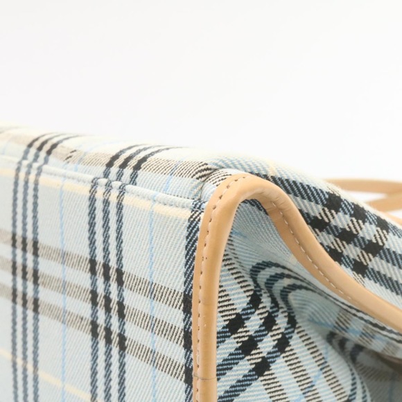 BURBERRY Blue Label Nova Check Hand Bag Canvas Light Blue Auth ki1534 - Picture 14 of 16